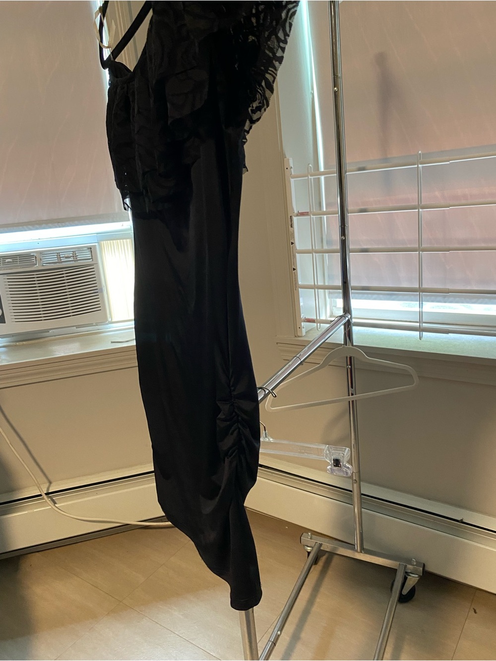 Black One-Shoulder Ruffle Dress - Picture 8 of 11